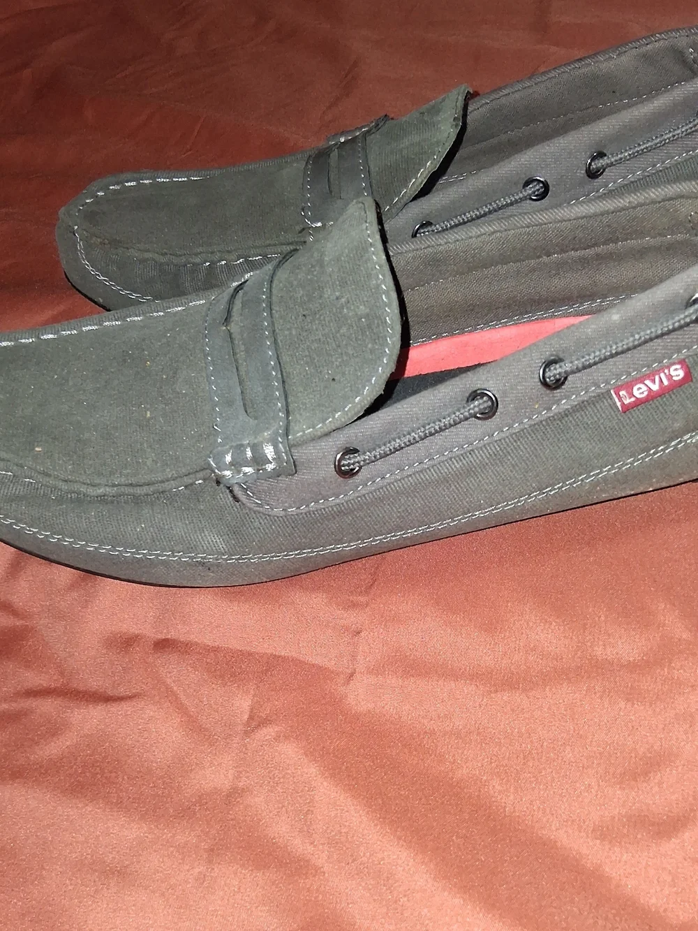 Levi's Gray Canvas Slip-On Loafers